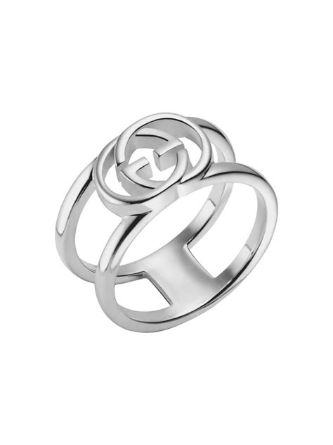 Gucci Ring With Interlocking G Motif In Sterling Silver In Metallic Lyst