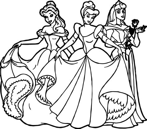 Disney princesses coloring pages is a collection of coloring pages with the charming princesses from all over the disney cartoons. nice All Disney Princess Coloring Page | Disney princess ...