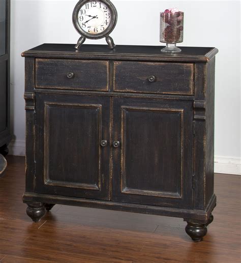 Black Accent Grand Chest With Door And Drawers