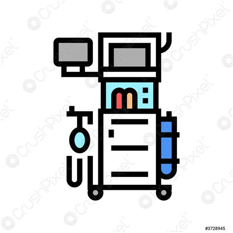 Anestesia Máquina Color Icono Vector Ilustración Vector De Stock