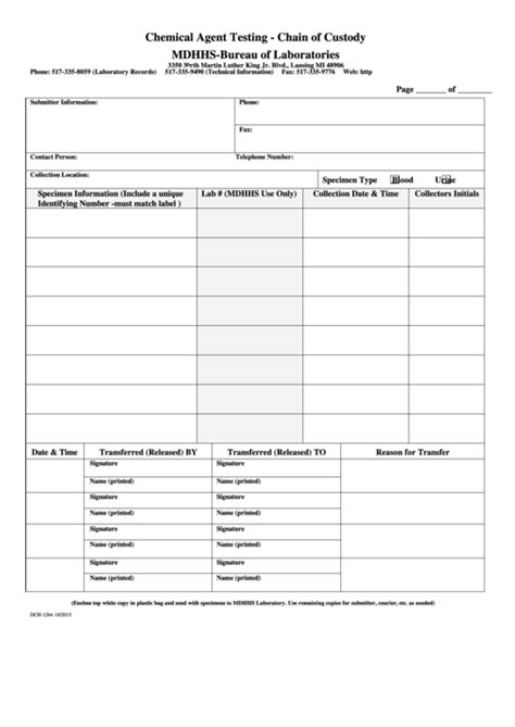 Fillable Chain Of Custody Form Printable Pdf Download Vrogue Co