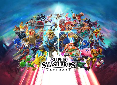 Super Smash Bros Ultimate Official Key Art Wide By Leafpenguins On