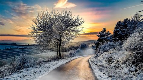 1920x1080 Winter Road Snow Laptop Full Hd 1080p Hd 4k Wallpapers Images Backgrounds Photos