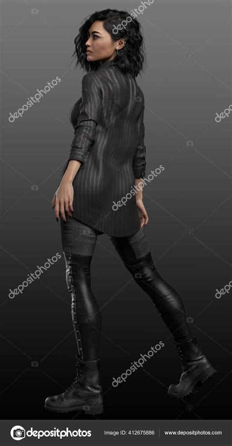 Urban Fantasy Woman Leather Pants Mans Shirt Stock Photo By Ravven