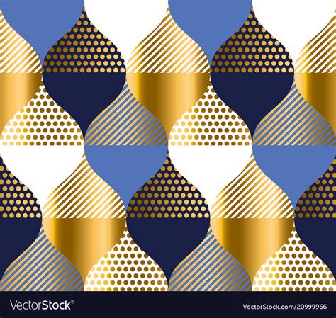 Navy Blue And Gold Luxury Geometry Pattern Vector Image