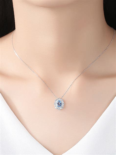 925 sterling silver with cubic zirconia delicate oval necklaces 1000035230