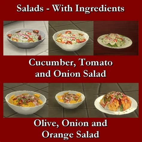 Custom Food Salads With Ingredients 1 By Leniad At Mod The Sims Sims