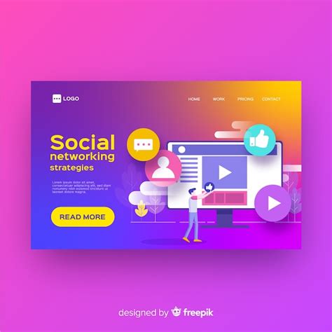Free Vector Colorful Gradient Landing Page Template