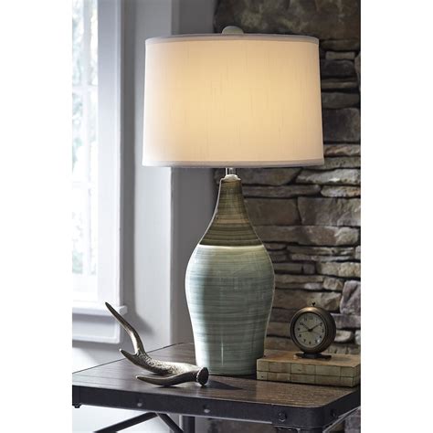 Signature Design By Ashley Lamps Contemporary L123884 Set Of 2 Niobe Table Lamps Royal