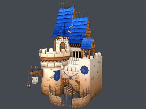 Low Poly Medieval Castle 3d Model Medieval Castle Castle