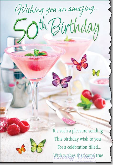 Happy 50th Birthday Female Greeting Cards By Loving Words