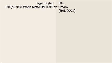 Tiger Drylac White Matte Ral Vs Ral Cream Ral