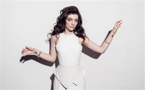 download wallpapers lorde new zealand singer portrait photoshoot white evening dress