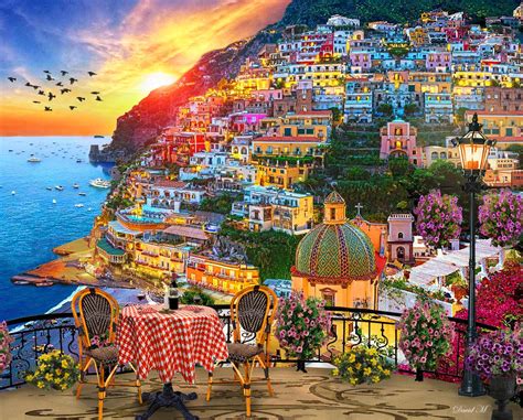 Springbok Puzzles - Positano Italy - 1000 Piece Jigsaw Puzzle - Large 