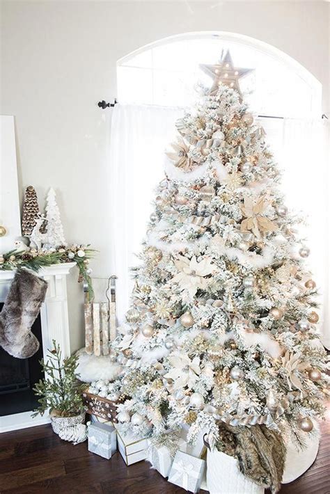 How To Decorate A Flocked Gold And Silver Winter Wonderland Christmas