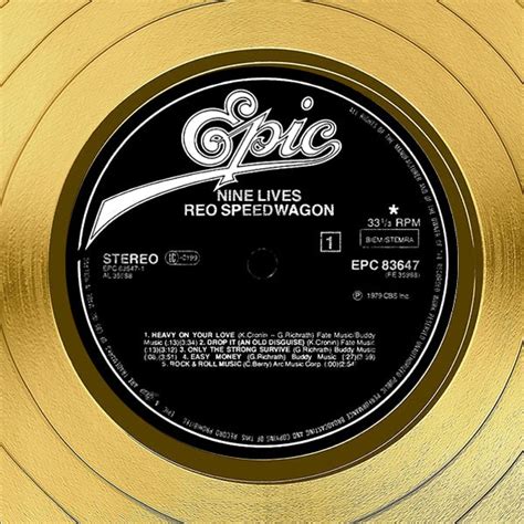 Reo Speedwagon Nine Lives Gold Lp Limited Signature Edition Studio Lic