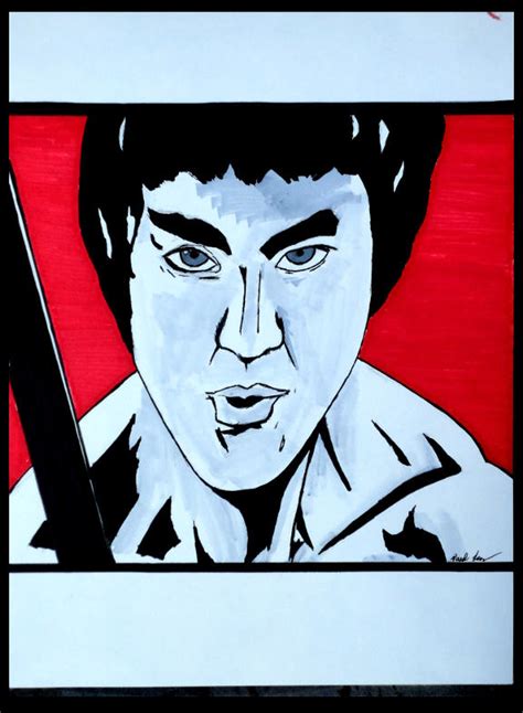 Bruce Lee Red By Paulkoblerart On Deviantart