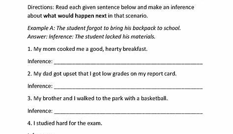 inference worksheets grade 5