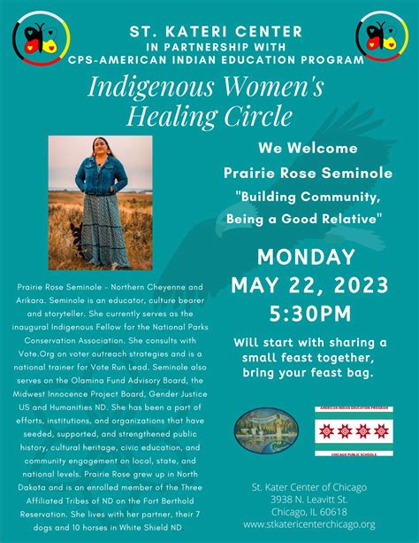 Indigenous Womens Healing Circle — Saint Kateri Center Of Chicago