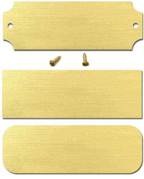 1 H X 3 W Satin Brass Blank Perpetual Plate Rectangular Rounded O