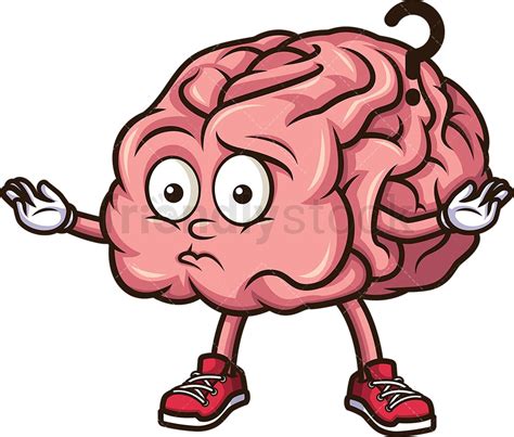 Confused Brain Cartoon Clipart Vector Friendlystock