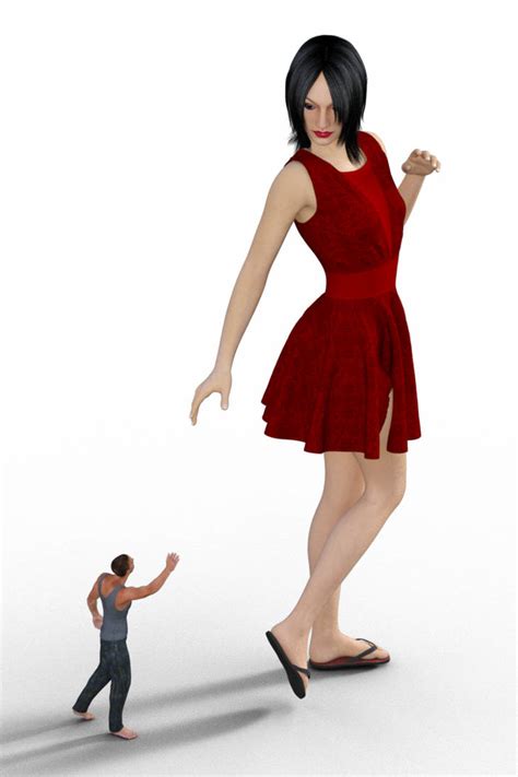 Mini Giantess Test With A Red Dress By Alberto62 On Deviantart