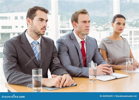 Panel Of Corporate Personnel Officers In Office Stock Image Image Of