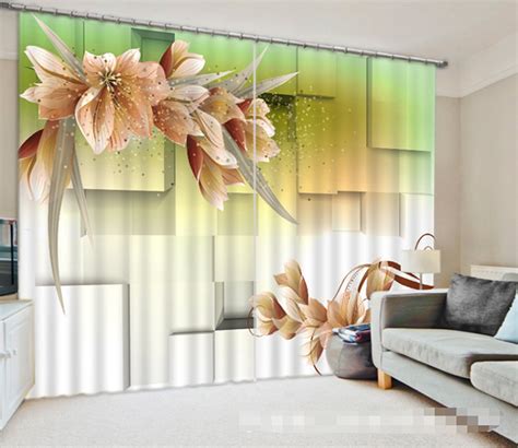 3d Cubes And Flowers 1276 Curtains Drapes Aj Wallpaper Drapes