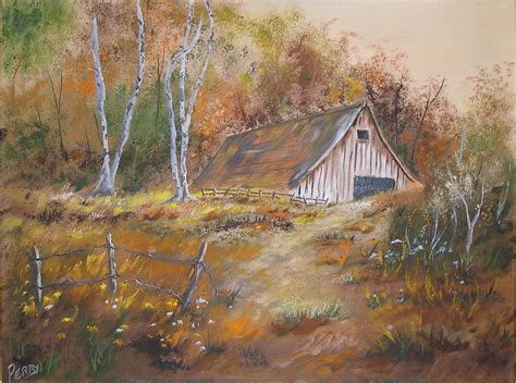 Autumn Barn Painting By Mark Perry Fine Art America