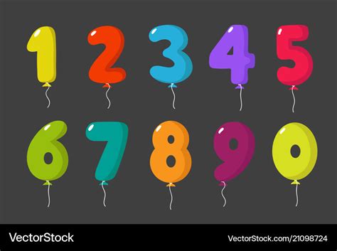 Cartoon Balloon Numbers For Birthday Fun Kids Vector Image