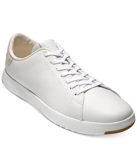 Cole Haan Mens Grandpro Leather Tennis Sneakers In White For Men Lyst