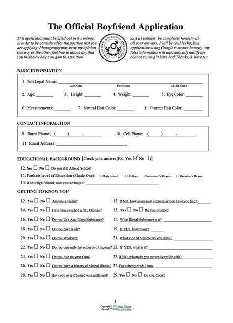 Use this online form to collect dating applications. boyfriend application - Google Search | Boyfriend ...
