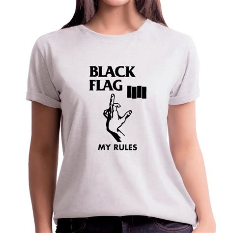Camiseta Black Flag My Rules Camisa Unissex Bca Elo7