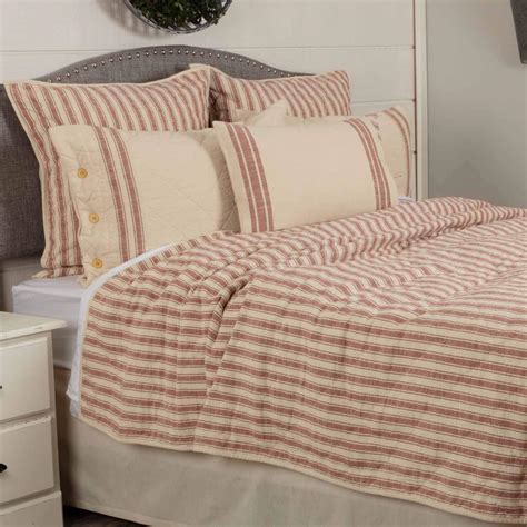 Amazon Piper Classics Market Place Red Ticking Stripe Quilt Queen