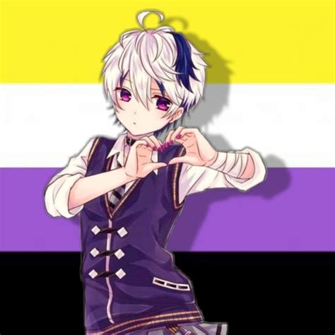 Edited Anime Pfp ~ Flower Non Binary Pride Profile Picture Celtrislt