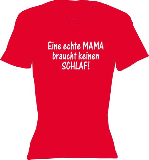 T Shirt Lady Crew Neck Eine Echte Mama Braucht Keinen Schlaf Textildruck Berlin