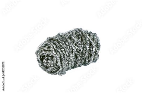 A Steel Wool Dish Washing On A White Background Stock Photo And