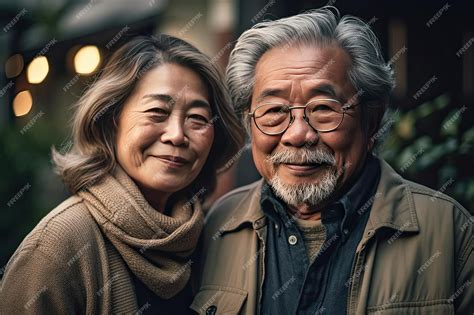 Premium Ai Image An Older Man And Woman Posing For A Picture