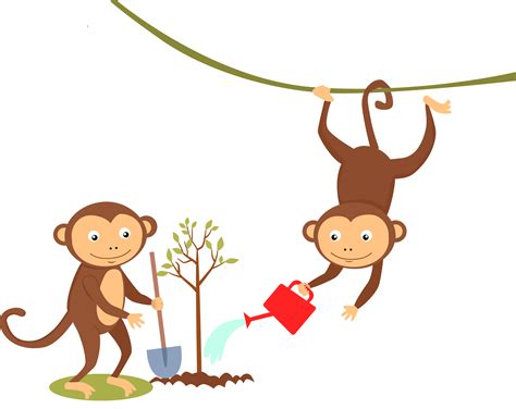 Clipart Of Monkeys In Trees