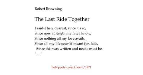 The Last Ride Together By Robert Browning Hello Poetry