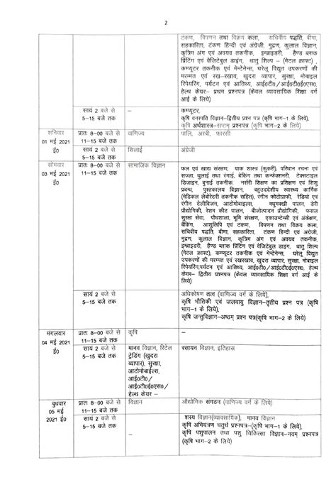 Now, the exam will be conducted in. UP Board Time Table 2021 Class 10, 12 Released @upmsp.edu ...