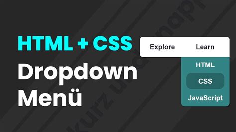 Dropdown Menü mit HTML und CSS erstellen Tutorial Deutsch YouTube