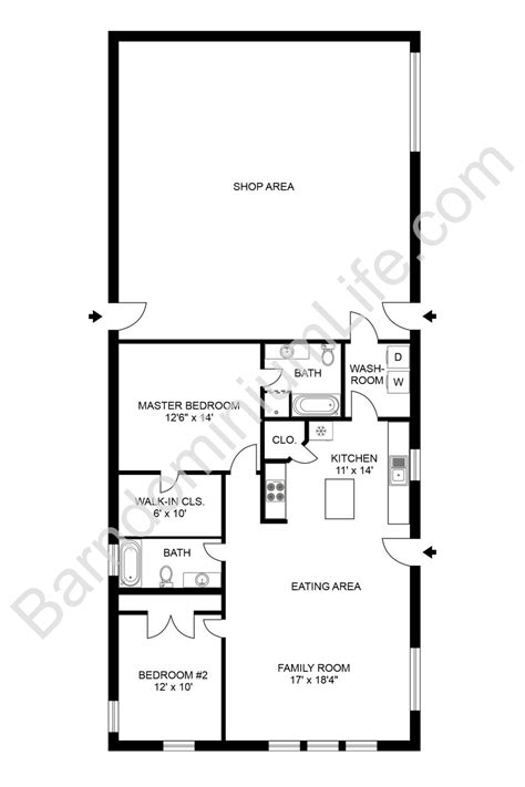 Small 2 Bedroom Barndominium Floor Plans If You Wish To Reside In The