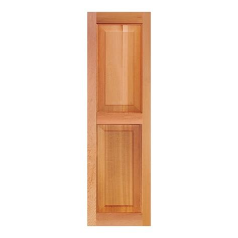 Southern Shutter 2 Pack 15 In W X 72 In H Raw Cedar Raised Panel Wood