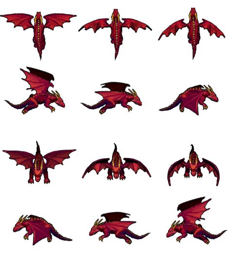 Animated Sprite Sheet Dragon Flying Rework Opengameart Leadrisers