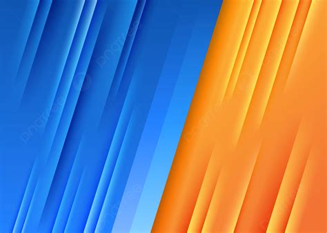 Orange Gradient Geometric Shape Light And Shadow Blue Background