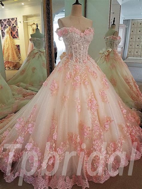 Prom Dress Pink 2018 Ball Gown Princess Formal Party Dress Train
