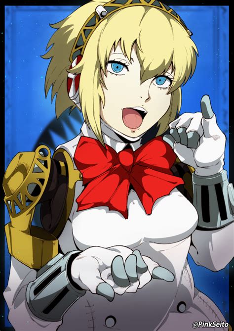 Rule 34 1girls Aegis Persona Aigis Persona Android Blonde Hair Blowjob Gesture Open Mouth