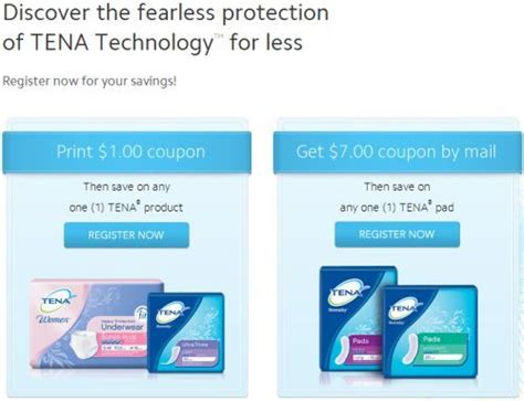 Free Printable 1 Coupon And Free 7 Coupon By Mail On Tena Bladder