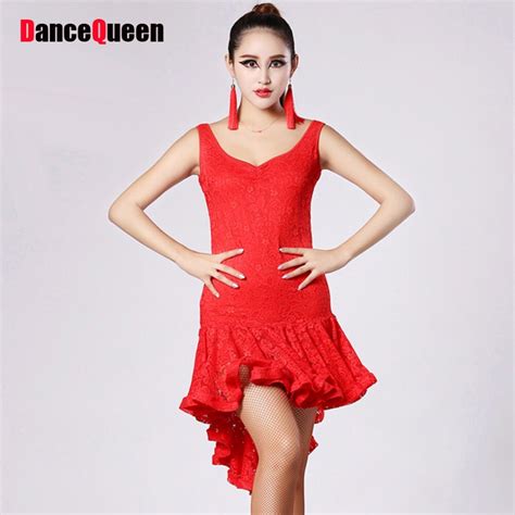 2018 New Latin Dance Dress Lace Sexy Dress Cha Cha Dance Dress Women Ballroom Rumba Dresses